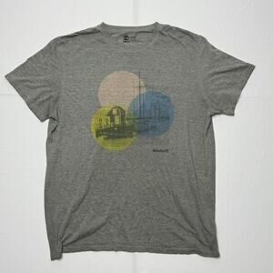 Timberland Graphic T-Shirt Gray Size Large Casual Outdoor Tee